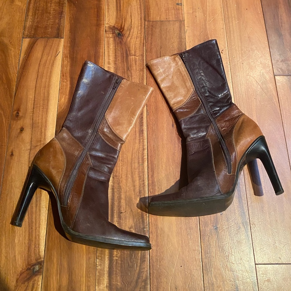 VINTAGE PATCHWORK LEATHER BOOTS